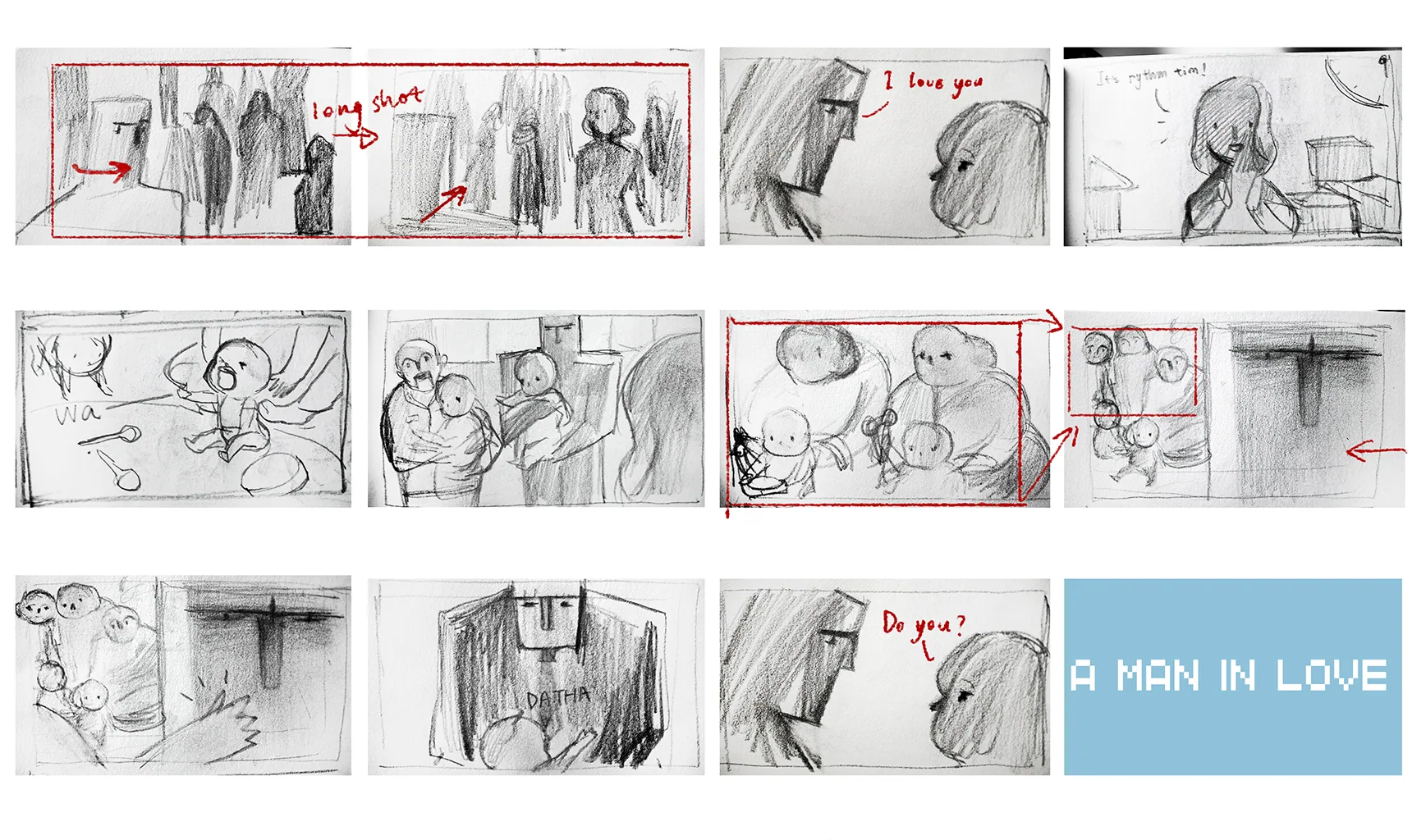Original storyboard for chapter rythm time